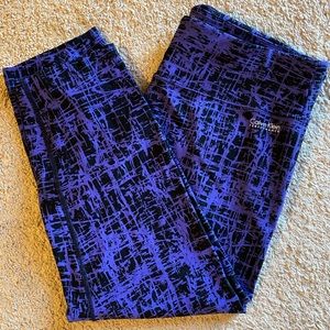 Calvin Klein Performance Quick Dry Workout Capri. Black & purple design